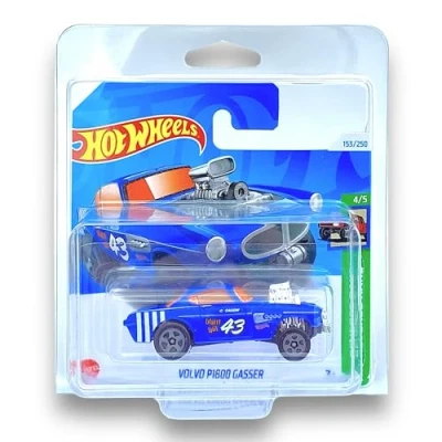 Imagen de Hot Wheels Volvo P1800 Gasser HW Reverse Rake 4/5 HTB92 Short Card Azul Mattel 2024 1:64