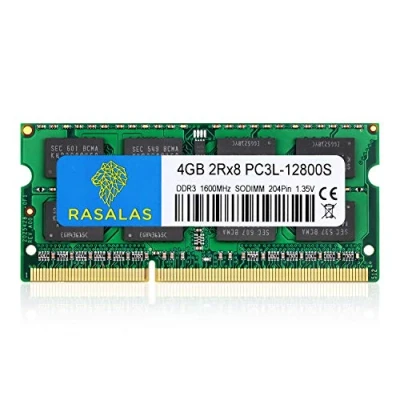 Imagen de Rasalas 4GB DDR3 PC3 12800 1600MHz SODIMM RAM PC3L 12800S 1600 2Rx8 1.35V CL11 Notebook Memory Modules for Intel AMD and Mac Computer