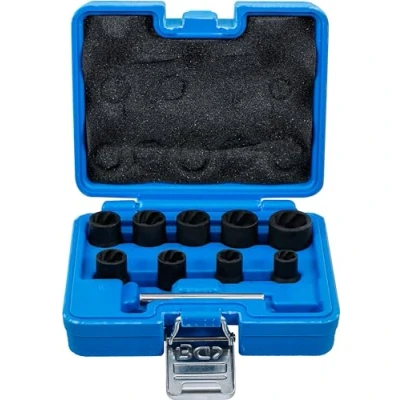 Imagen de BGS 5265 Juego de llaves vaso perfil en espiral/ extractores tornillos entrada 10 mm (3/8&quot;) 19 piezas