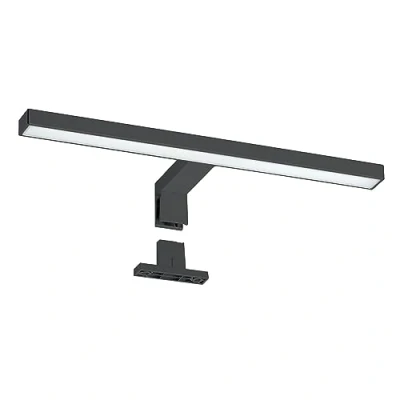 Imagen de Aplique Espejo Baño 2 en 1 Negro 30cm 6500K 5W 350lm IP44 Blanco frio Luz con Pinza o Lámpara para Armario Oktaplex