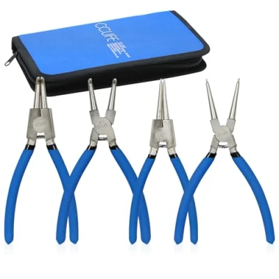 Imagen de CCLIFE 4 piezas Juego de alicates puntas circlip 150mm