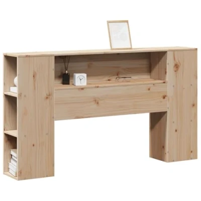 Imagen de vidaXL cabecero de Cama con almacenaje Madera Maciza Pino 150 cm, Cama, Maciza, Compartimentos