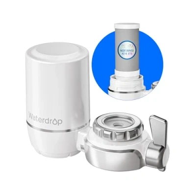 Imagen de Waterdrop WD FC 01 Sistema de Filtración Agua para Grifo, Filtro ACF on Tap, Reduce el Cloro, Sabor y Olor en un 94,42%, Certificado NSF (1 Incluido)
