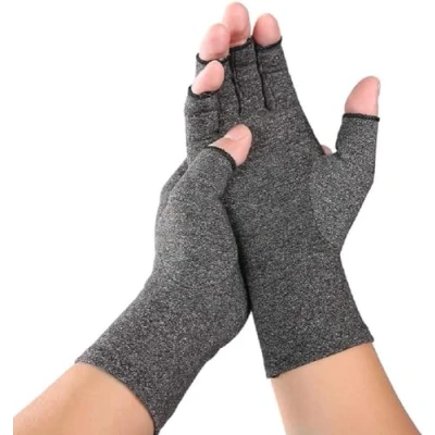 Imagen de VITTO Guantes Anti Artritis (1x par): Proporcionan Calor y Compresión para Ayudar a Aumentar la Circulación, Reducir el Dolor Promover Curación (S, Gris)