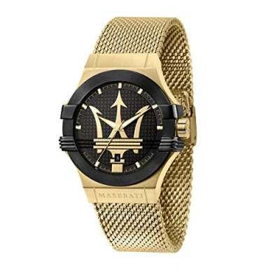 Imagen de Maserati Reloj para Hombre, Colección Potenza, en Acero Inoxidable, PVD Oro Amarillo, con Correa de Inoxidable R8853108006