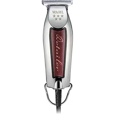 Imagen de Wahl Wide Detailer Trimmer Potente Cortapelos Máquina de Cortar Pelo para Hombre con Cable y Cuchilla en T Extra Ancha Trabajos Bordes Detalles, Cromo/Burdeos