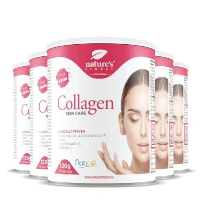 Imagen de Nature&#039;s Finest by Nutrisslim Colágeno SkinCare con Naticol®, MSM, Ashwagandha y Vitamina C, Colageno marino hidrolizado puro en polvo Vitaminas para el cabello, piel uñas