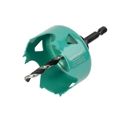 Imagen de wolfcraft Sierra de corona acero al carbono, Ø 60 mm I 5966000 Para instalaciones eléctricas y sanitarias en madera materiales obra seco
