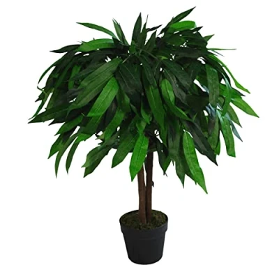 Imagen de Leaf Design UK XL Maceta Artificial de Mango (80 cm), Color Negro