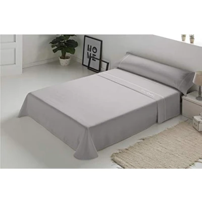 Imagen de Pierre Cardin Juego de sábanas Arcadia, 100% Algodón, Gris, Cama 105 cm