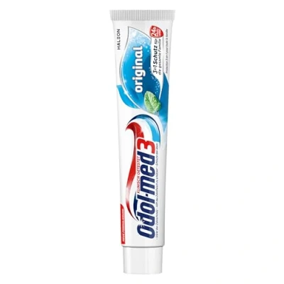 Imagen de Odol med3 Pasta de dientes original con protección 3 en 1 para fuertes, encías sanas** y aliento fresco, 75 ml