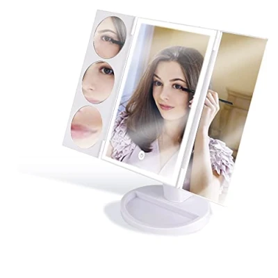 Imagen de Wehouseware® Espejo de Maquillaje con LED Iluminado Mesa Luz Ampliación