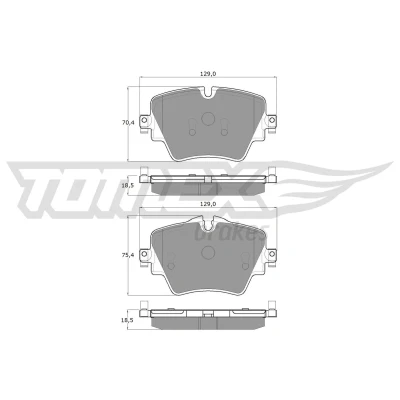 Imagen de TOMEX brakes TX 18 43 Juego de pastillas freno Eje delantero preparado para indicador desgaste BMW: X1, 5 Berlina, 2 Active Tourer