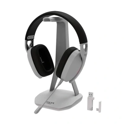 Imagen de Auriculares inalámbricos Vieta Pro Nova, Circumaurales, Bluetooth, 40h Autonomía, Super baja latencia, LEDs RGB, Multiplataforma, Blanco