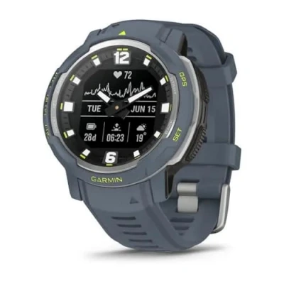Imagen de Garmin Instinct Crossover, Reloj Inteligente con manecillas de analógico luminiscentes, Pantalla Monocroma, Aplicaciones Deportivas preinstaladas y autonomía hasta 28 días, Azul Granito