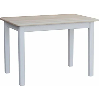 Imagen de k koma mesa de comedor, cocina, madera pino maciza, color blanco, miel, pino, lacada (60 x 110)