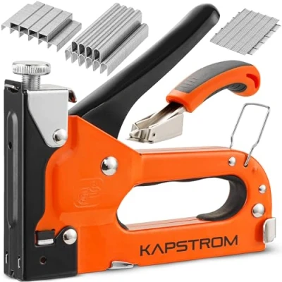 Imagen de KapStrom Premium Juego de grapadora 5 en 1, manual alta resistencia con removedor grapas precisión y 1500 para carpintería, tapicería manualidades