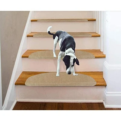 Imagen de LANTUS Alfombrillas para escaleras,Alfombrillas semicirculares, Antideslizantes y Autoadhesivas, Interiores Exteriores, Alfombra de Escalera Tuerca (semicircular)