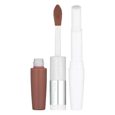Imagen de Maybelline SuperStay Lipstick 24H 615 Soft Taupe barra de labios Carne Brillo Barras (Carne, Taupe, Hidratante, Mujeres, #A98273, Brillo)