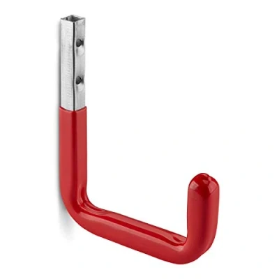 Imagen de OrgaTech 10 ganchos de pared multiusos 140 x 115 mm, con capacidad carga hasta 30 kg y revestimiento goma, color rojo