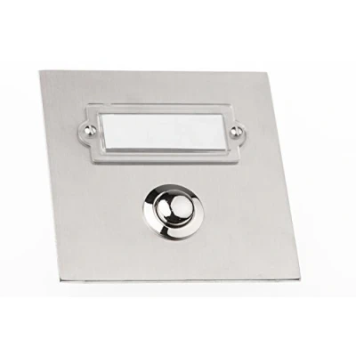 Imagen de HUBER pulsador de timbre empotrado acero inoxidable con placa identificación I latón interruptor timbre, puerta