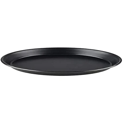 Imagen de APS Plato de pizza redondo Ø 36/34,3 x 2,5 cm bandeja chapa azul, sin revestimiento, larga duración, para la cocción profesional pizzas