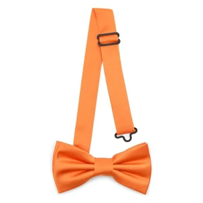 Imagen de Ladeheid Pajarita para niños Preatada, banda ajustable, diseño mate, ideal bodas, cumpleaños, inicio escolar Resistente y elegante BKM (10cm x 5cm, Naranja)