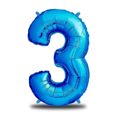 Imagen de envami® Globos de Cumpleãnos 3 Azul I 101 CM Globo Años Numero Decoracion Cumpleaños Niños Numeros Gigantes Para Fiestas Vuelan con Helio