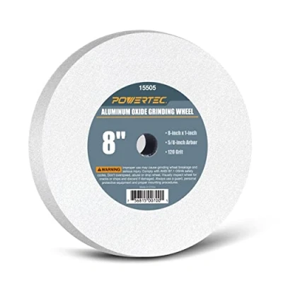 Imagen de Powertec 15505 blanco óxido de aluminio la rueda molienda, 20,3 cm por 2,54 cm, 5/8 inch Arbor, grano 120)