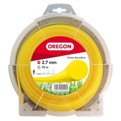 Imagen de Oregon 69 382 y Línea Redonda Amarilla/Alambre para Cortadoras de Hierba Desbrozadoras, 2,7 mm x 70 m