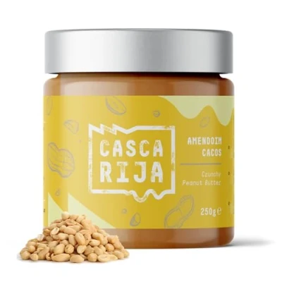Imagen de CASCA RIJA: Crema de Cacahuete Crujiente 250g 99,8% Cacahuetes Tostados + 0,01% Canela Molida Jengibre en Polvo 100% Natural Con Trozos Tostados, Vegan
