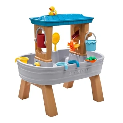 Imagen de Step2 Rain Showers Splash Tub Mesa de Agua, Gris y marrón Agua Arena con 13 Accesorios Juegos para Niños, jardín Jardin Niños