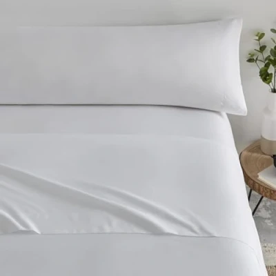 Imagen de Donegal Collections Juego de Sabanas Completo Ropa Cama 180 x 190 y 180x200 Tacto Extrasuave Disponible Color Blanco Óptico Fabricado en España.