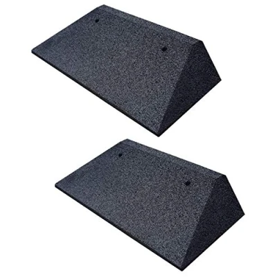 Imagen de Juego de rampas para bordillos (2 unidades), 50 x 25 10 cm, goma (negro), con arandelas fijación