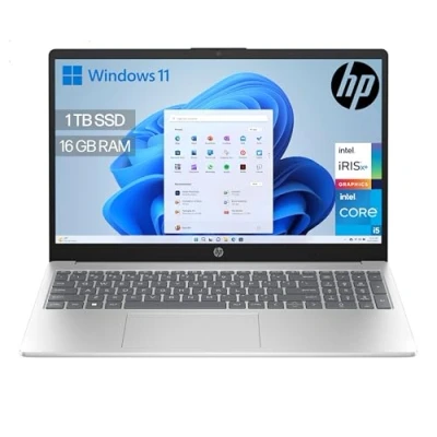Imagen de HP Ordenador portátil 15.6&quot; FHD (Intel Core i5 1334U, 16GB RAM, 1TB SSD, Intel Iris Xe Graphics, Windows 11) Plata y Azul Teclado QWERTY Español