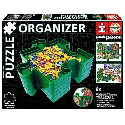 Imagen de Educa Organizer Clasificador de Piezas Puzzle Accesorio para Puzzles Seis bandejas Apilables organizar Las (19577)