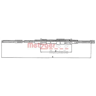 Imagen de METZGER 10.7402 Cable de Freno Mano Atrás izquierda, derecha, izquierda 1500/937 Tambor COFLE VOLKSWAGEN: Golf 3, 3 Cabrio, Vento