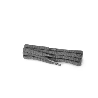 Imagen de Kaps cordones redondos, de algodón 100% duraderos, hechos en Europa, 1 par, colores y longitudes(75 cm 4 a 5 pares ojales / 84 gris oscuro)