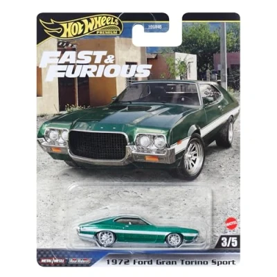 Imagen de Fast and Furious Coche Ford Gran Torino Sport 1972 Modelo a escala 1:64 Longitud 7 cm HYP72