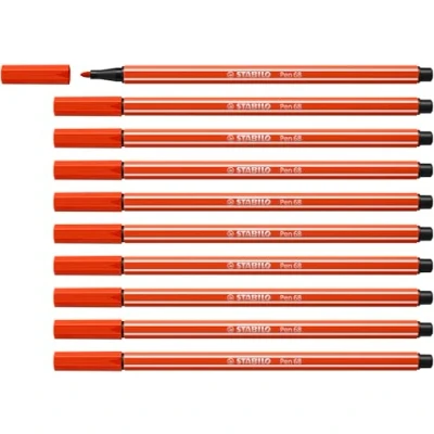 Imagen de Rotulador premium STABILO Pen 68 Caja con 10 unidades color rojo