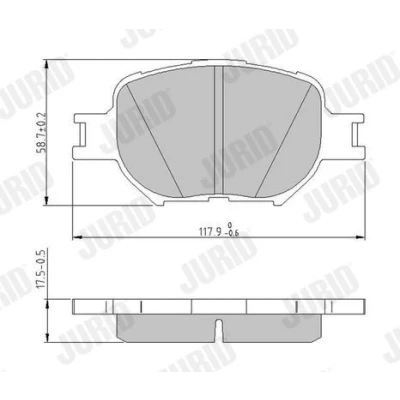 Imagen de JURID 572517J Juego de pastillas freno no preparado para indicador desgaste sin accesorios TOYOTA: Corolla IX Hatchback, Berlina