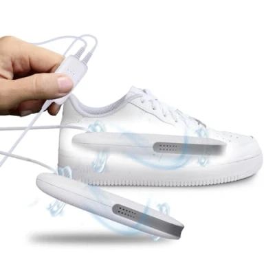 Imagen de NK Secador de Zapatos Eléctrico Elimina Humedad y Mal Olor Zapatillas, Botas Fútbol, Esquí, Apagado Automático Temporizador 3 Tiempos, Calefacción 360º, Tecnología PTC (Seguridad Eficiencia)