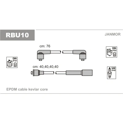 Imagen de JANMOR RBU10 Juego de Cables Encendido RENAULT: CLIO 1, 11 Hatchback