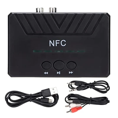 Imagen de Receptor de Audio Inalámbrico, NFC Bluetooth 5.0 Adaptador Inalámbrico AUX, para Trabajo con Sistema Sonido Transmisión Música, Compatible Computadoras TV, Teléfonos