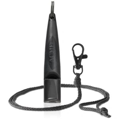 Imagen de ACME Silbato para Perros n.º 211,5 (actualización de 2023) con Banda en Negro Mate Alpha Ideal la devolución Llamada Gran Alcance frecuencia estandarizada (Negro)