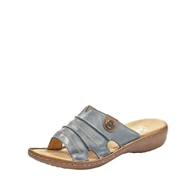 Imagen de Rieker 60876, Zuecos Mujer, Blau (whitedenim/Nuss / 12), 36 EU