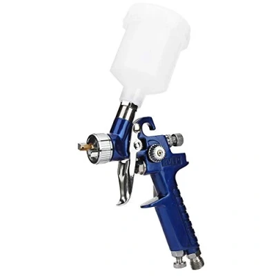 Imagen de BORDSTRACT Aerógrafo HVLP Pistola Pulverizadora de Retoque con Alimentación por Gravedad, Mini Compresor Aire Portatil, Compresor, Pintura Pincel Acción(0.8mm)