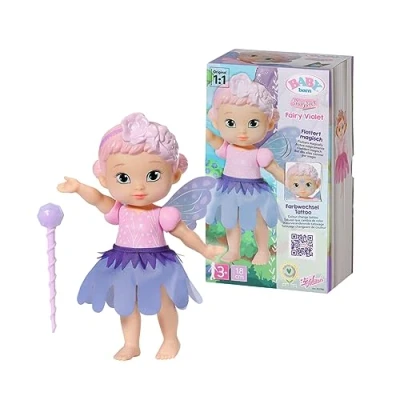 Imagen de BABY born Storybook Fairy Violet 18cm doll with fluttering wings Includes Doll, Wand, Stand, Backdrop and Picture Booklet Suitable for children aged 3+ years 833780