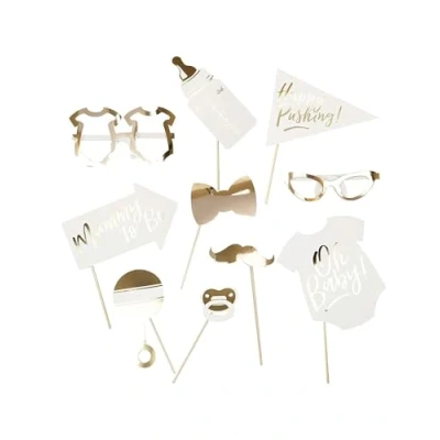 Imagen de Ginger Ray Accesorios de Cabina Dorados Laminado, individual, Color, Photo Booth Props (OB 122)