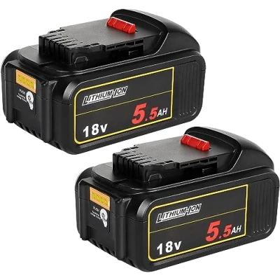 Imagen de Powarobor DCB184 18V 5,5Ah Li Ion Batería de Repuesto para Dewalt ​​Batería XJ DCB182,Compatibles con All Herramienta,Paquete 2